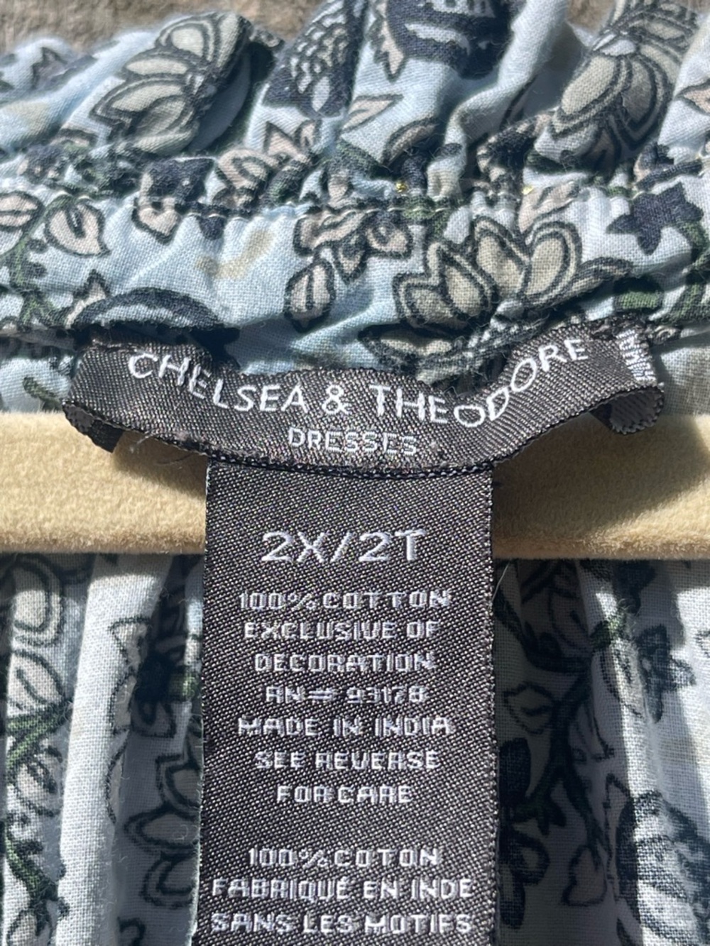 Chelsea & Theodore Olive and White Tiered Floral Midi Dress - Picture 6 of 12